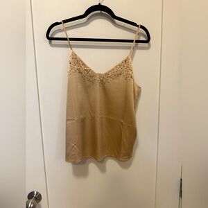 Vince champagne gold Satin embellished Pullover Tank US4 $198